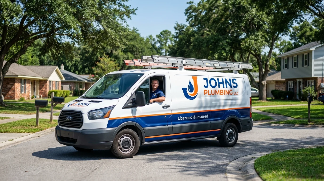 Johns Plumbing LLC service van in Hinesburg, VT