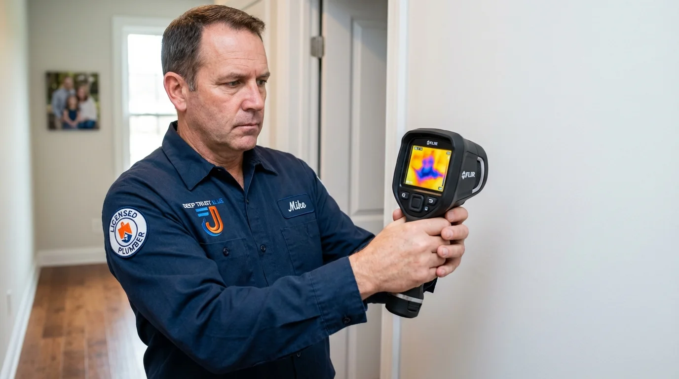 Thermal imaging leak detection by Johns Plumbing LLC in Hinesburg